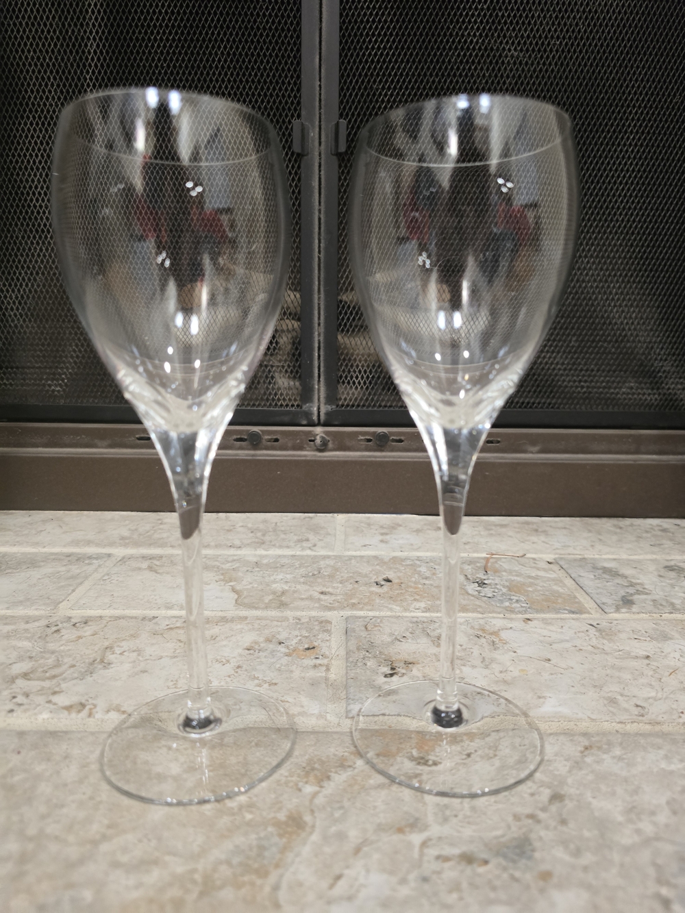 Schott-Zwiesel Duet Clear Pair White Wine Glass Set Of 2 Crystal Thumb Cuts
